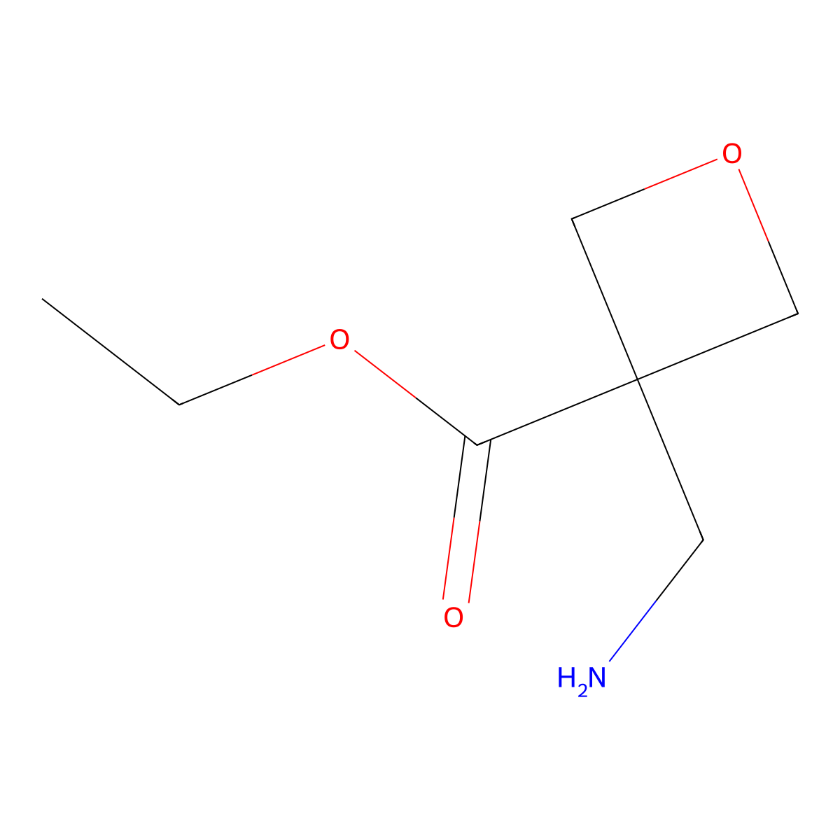Ethyl 3-(aminomethyl)oxetane-3-carboxylate molecular structure, CAS 2104222-34-4
