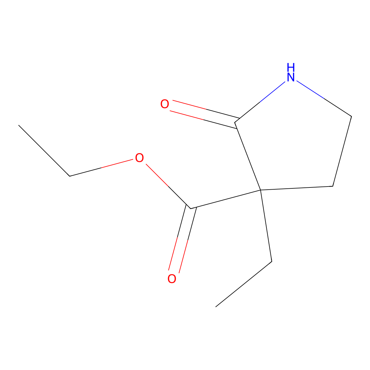Ethyl 3-ethyl-2-oxopyrrolidine-3-carboxylate molecular structure, CAS 2104238-50-6