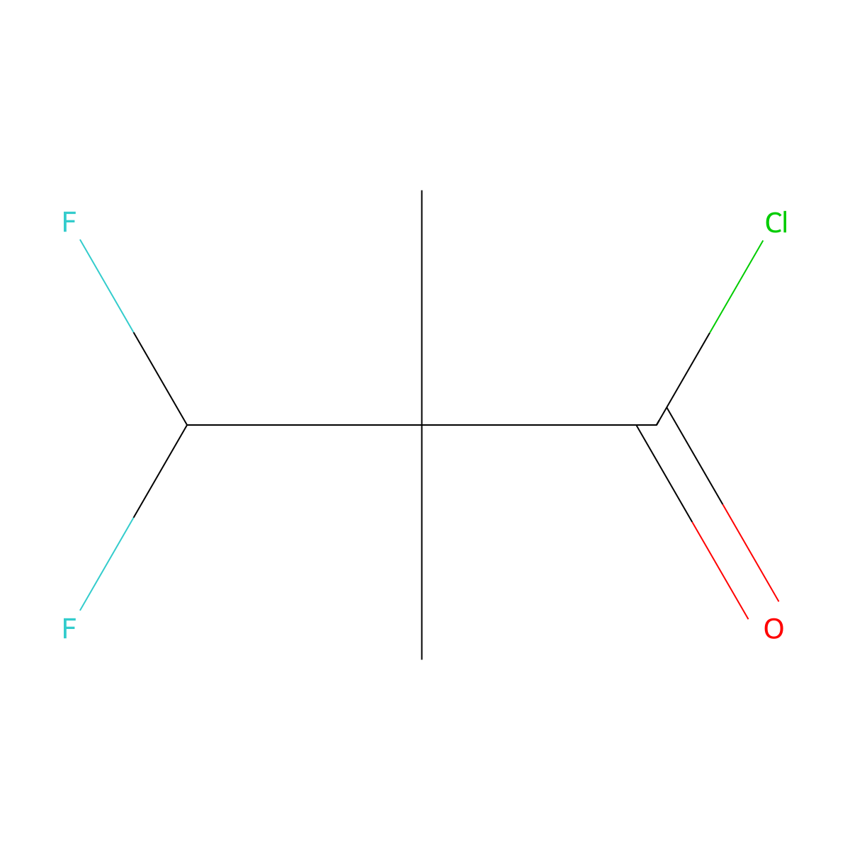 3,3-Difluoro-2,2-dimethylpropanoyl chloride molecular structure, CAS 2104278-71-7
