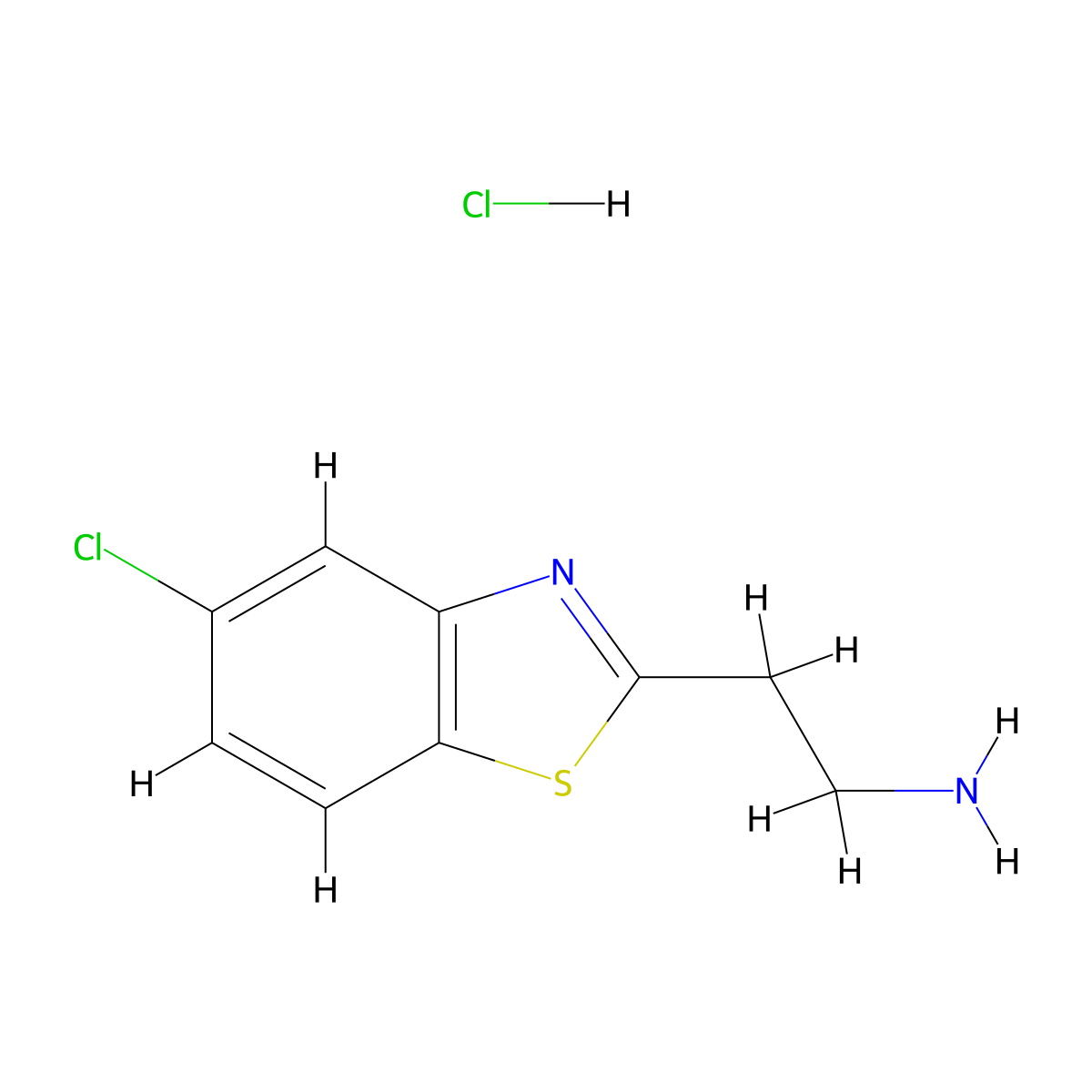 2-(5-Chloro-1,3-benzothiazol-2-yl)ethan-1-amine hydrochloride molecular structure, CAS 210428-41-4
