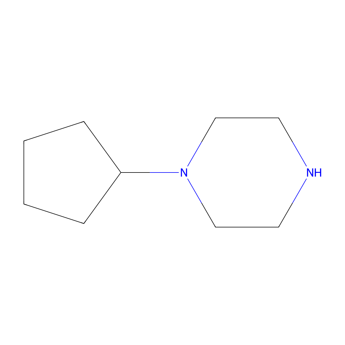1-Cyclopentylpiperazine molecular structure, CAS 21043-40-3