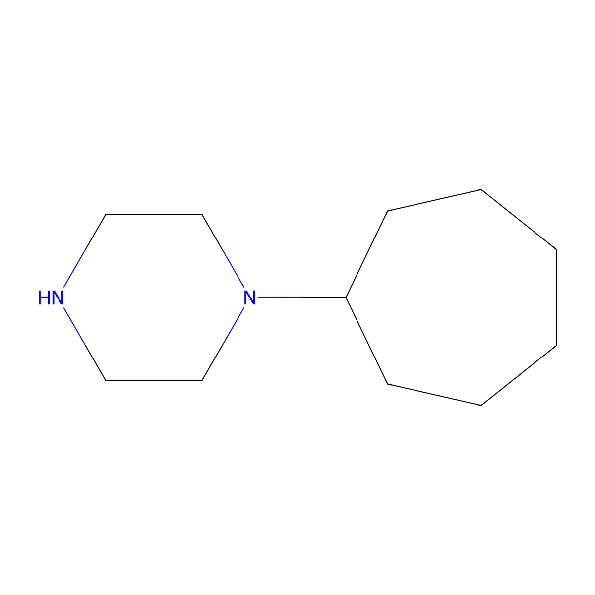 1-Cycloheptylpiperazine molecular structure, CAS 21043-42-5