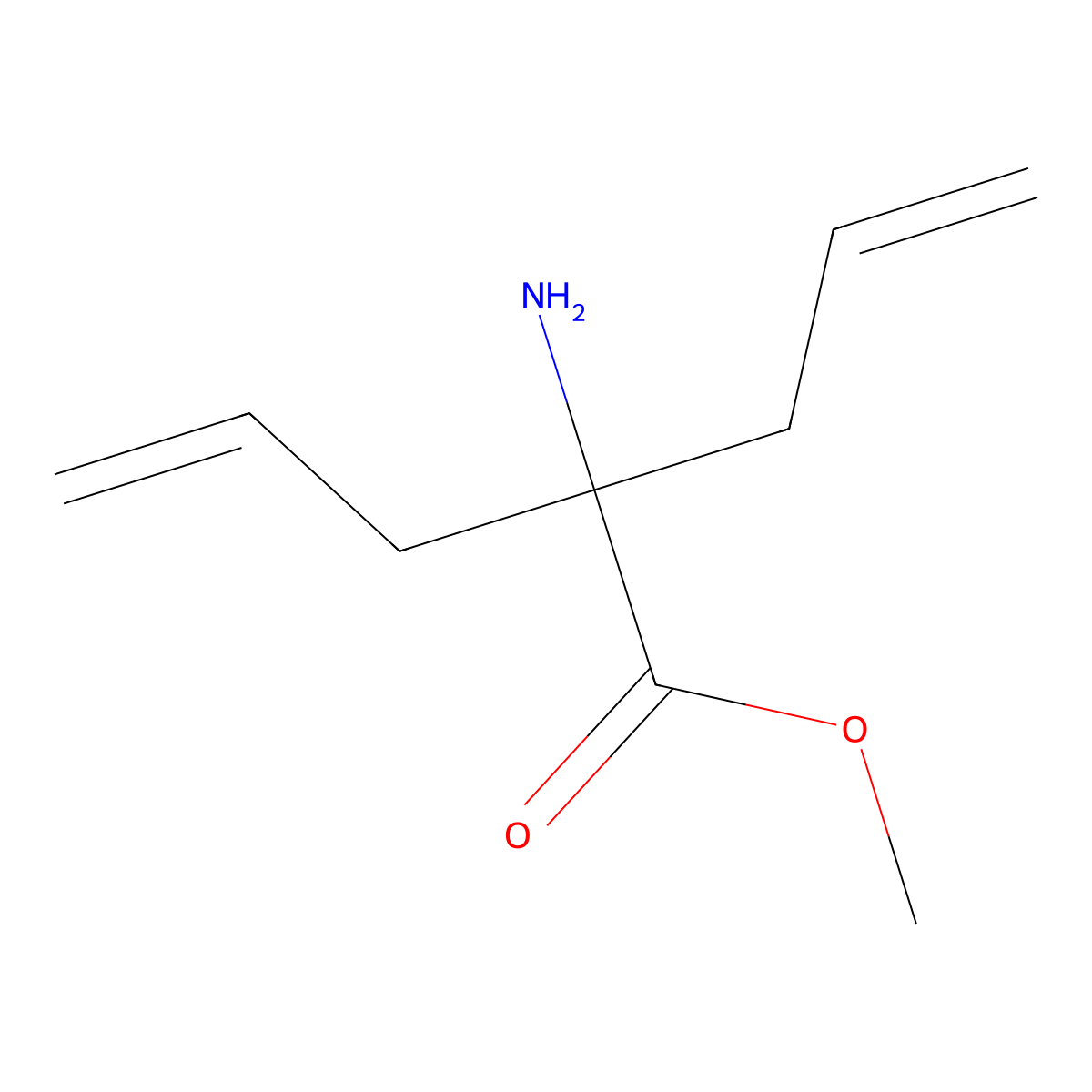 Methyl 2-amino-2-(prop-2-en-1-yl)pent-4-enoate molecular structure, CAS 210431-22-4