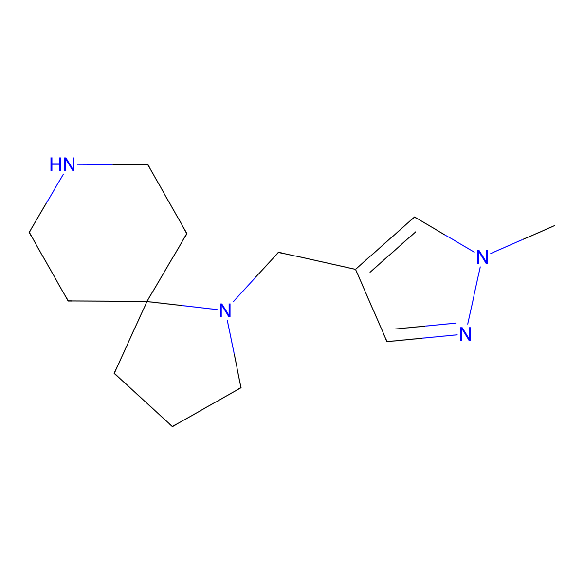 1-((1-Methyl-1H-Pyrazol-4-Yl)Methyl)-1,8-Diazaspiro[4.5]Decane molecular structure, CAS 2104324-74-3