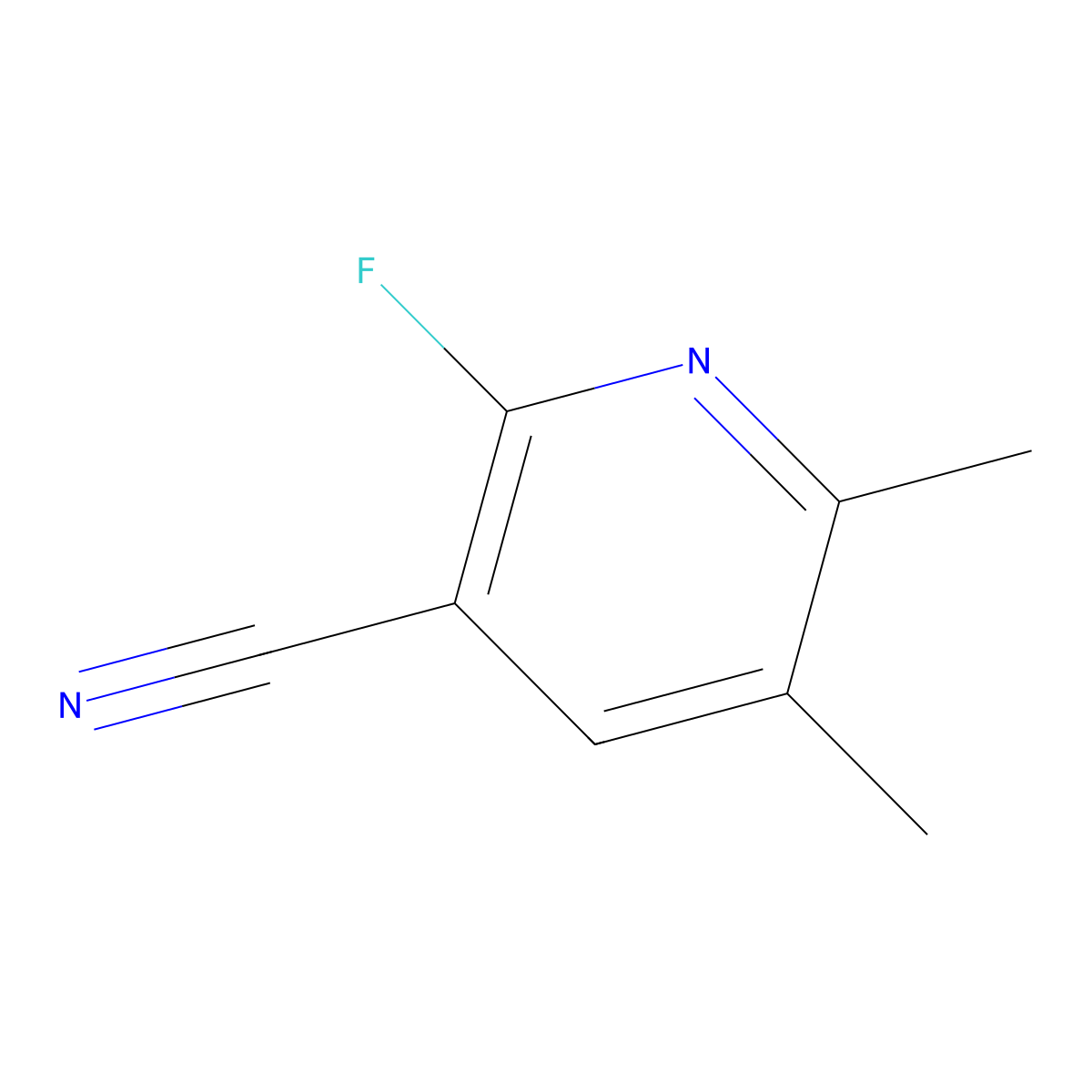 2-Fluoro-5,6-dimethylnicotinonitrile molecular structure, CAS 2104338-55-6