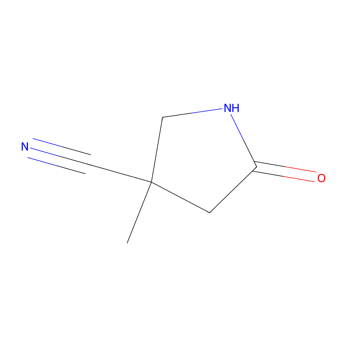 3-Methyl-5-oxopyrrolidine-3-carbonitrile molecular structure, CAS 2104350-83-4