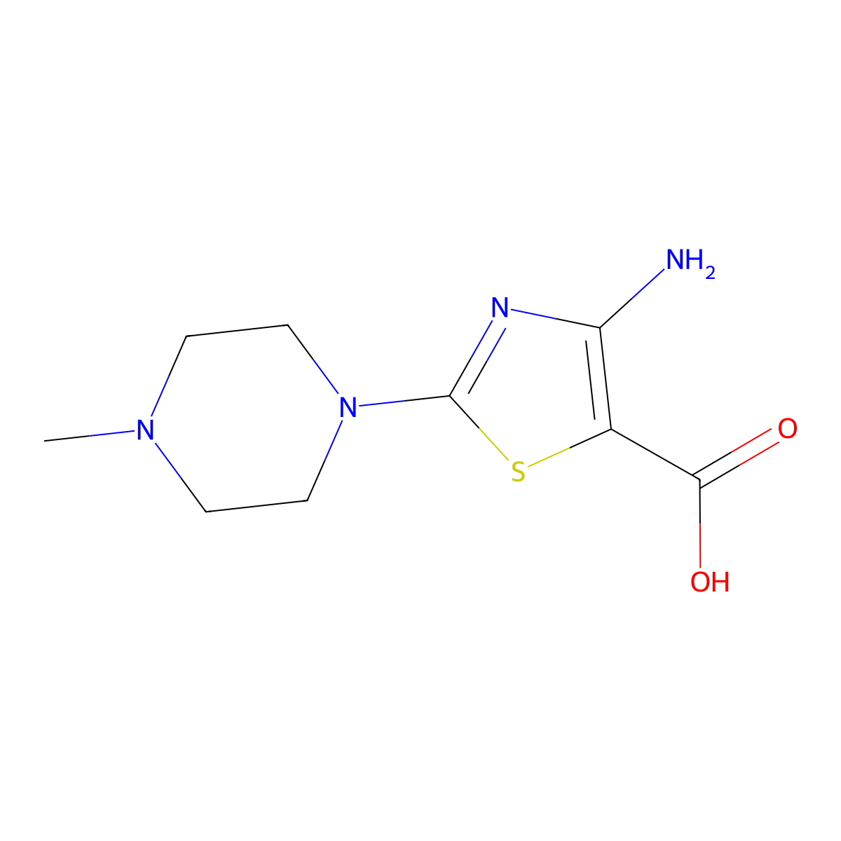 4-Amino-2-(4-methylpiperazin-1-yl)-1,3-thiazole-5-carboxylic acid molecular structure, CAS 2104405-76-5