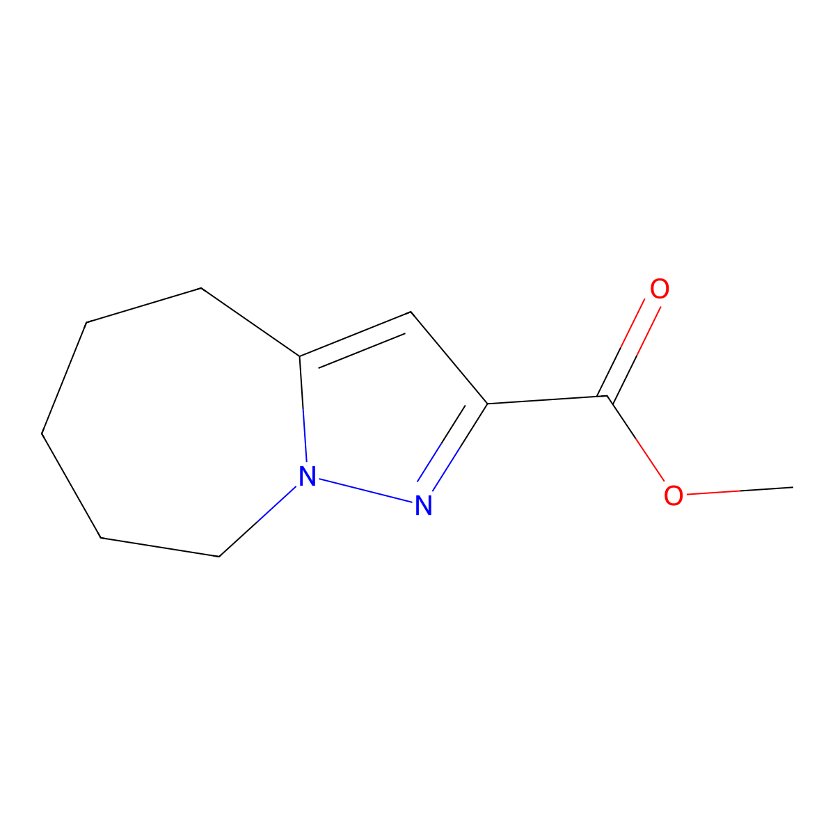 methyl 4H,5H,6H,7H,8H-pyrazolo[1,5-a]azepine-2-carboxylate molecular structure, CAS 2104434-31-1