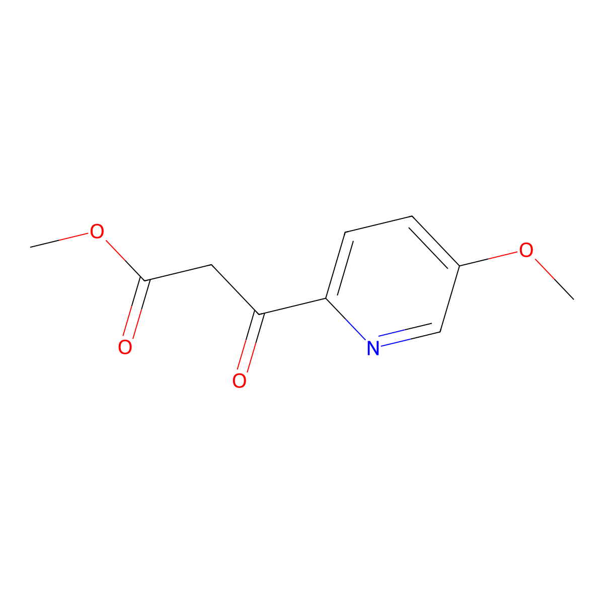 Methyl 3-(5-methoxypyridin-2-yl)-3-oxopropanoate molecular structure, CAS 2104438-97-1