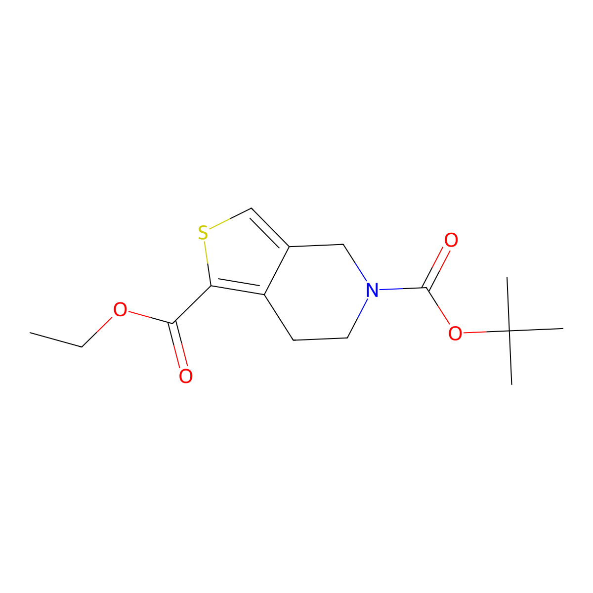 5-tert-butyl 1-ethyl 4H,5H,6H,7H-thieno[3,4-c]pyridine-1,5-dicarboxylate molecular structure, CAS 2104519-54-0