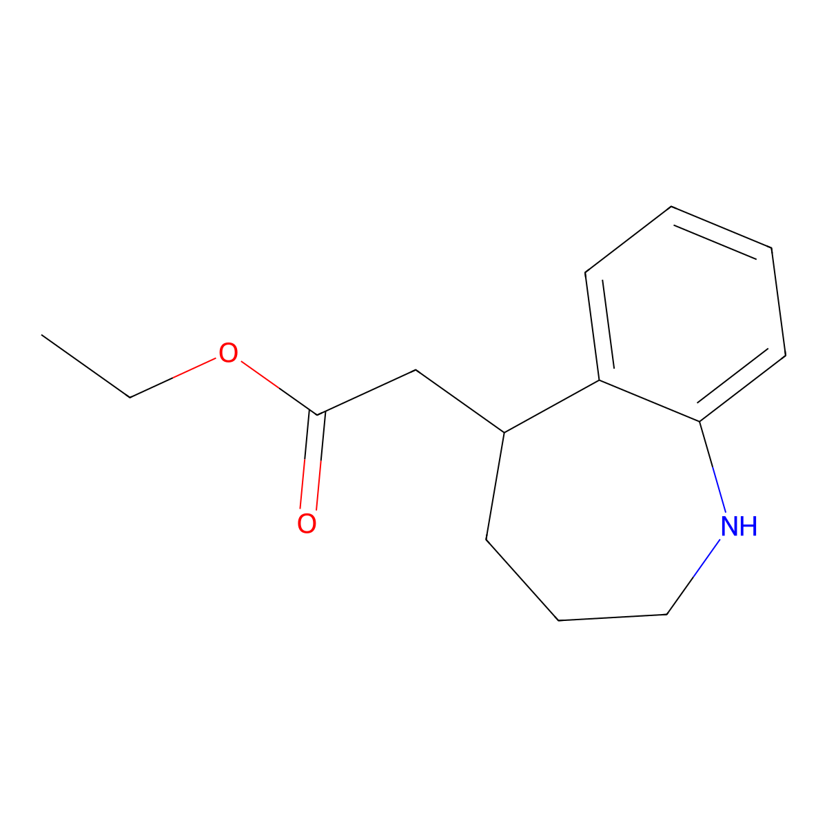 ethyl 2-(2,3,4,5-tetrahydro-1H-1-benzazepin-5-yl)acetate molecular structure, CAS 2104521-26-6