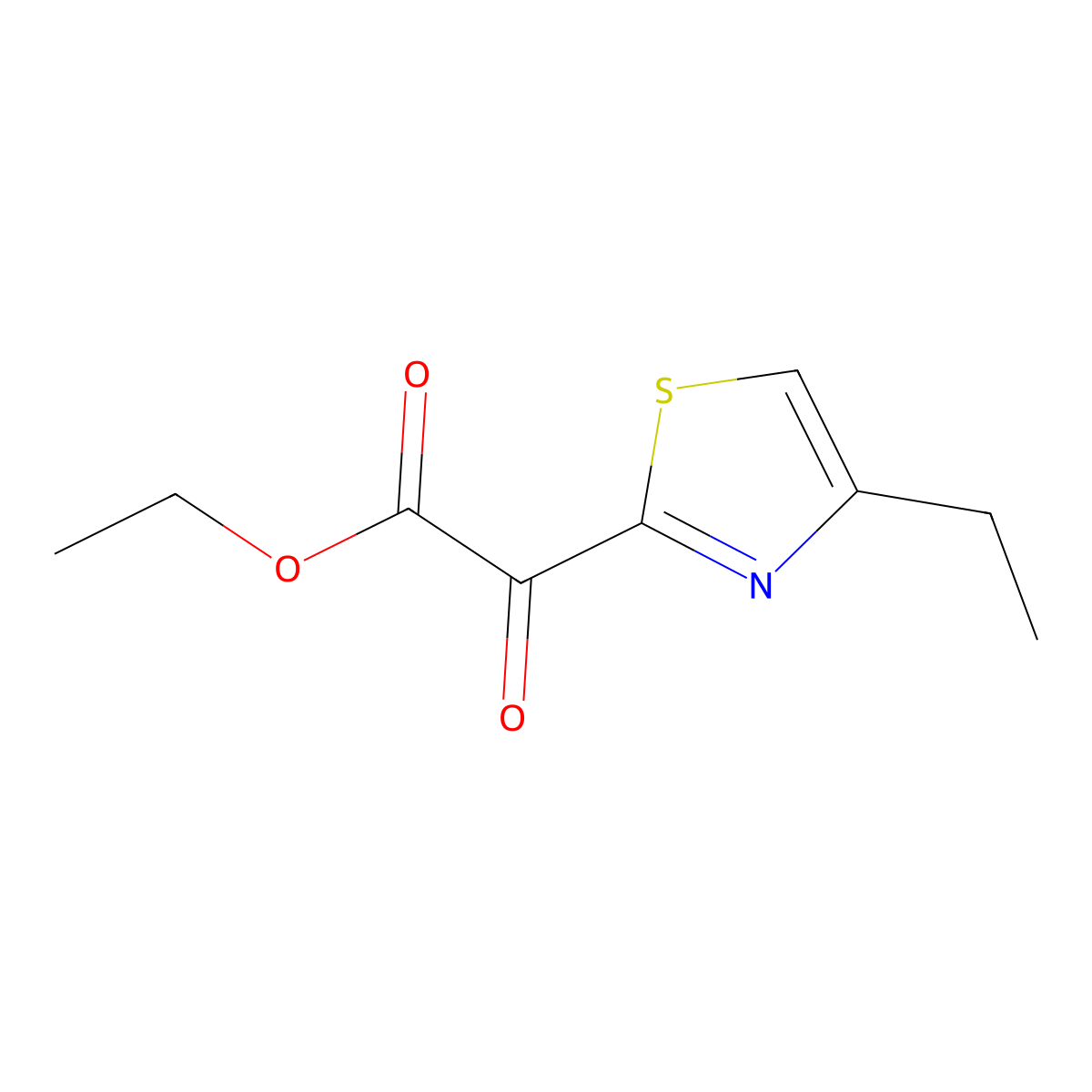 Ethyl2-(4-ethyl-1,3-thiazol-2-yl)-2-oxoacetate molecular structure, CAS 2104547-75-1
