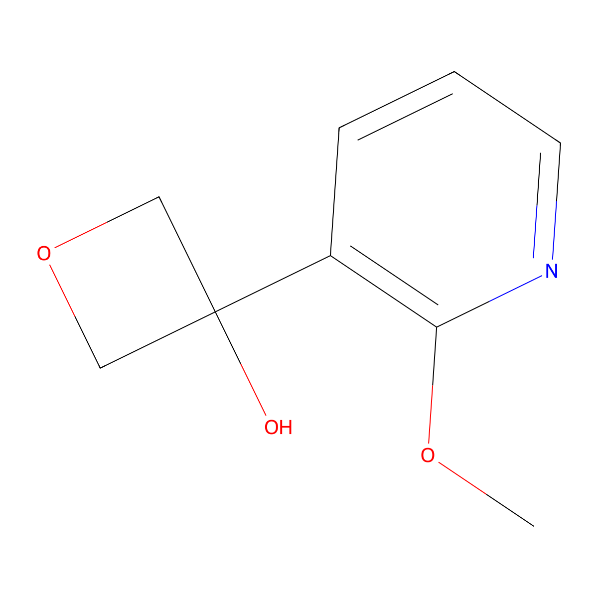 3-(2-Methoxy-3-pyridinyl)-3-oxetanol molecular structure, CAS 2104585-85-3