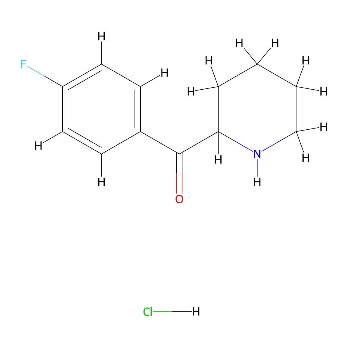 2-[(4-Fluorophenyl)carbonyl]piperidine HCl molecular structure, CAS 2104648-72-6