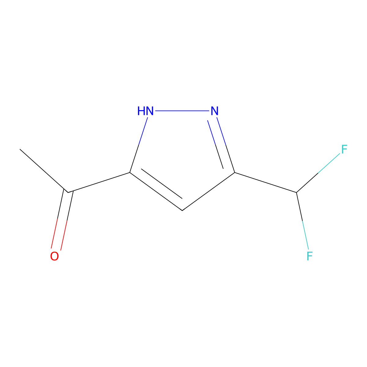 5-Acetyl-3-(difluoromethyl)-1H-pyrazole molecular structure, CAS 2104659-23-4