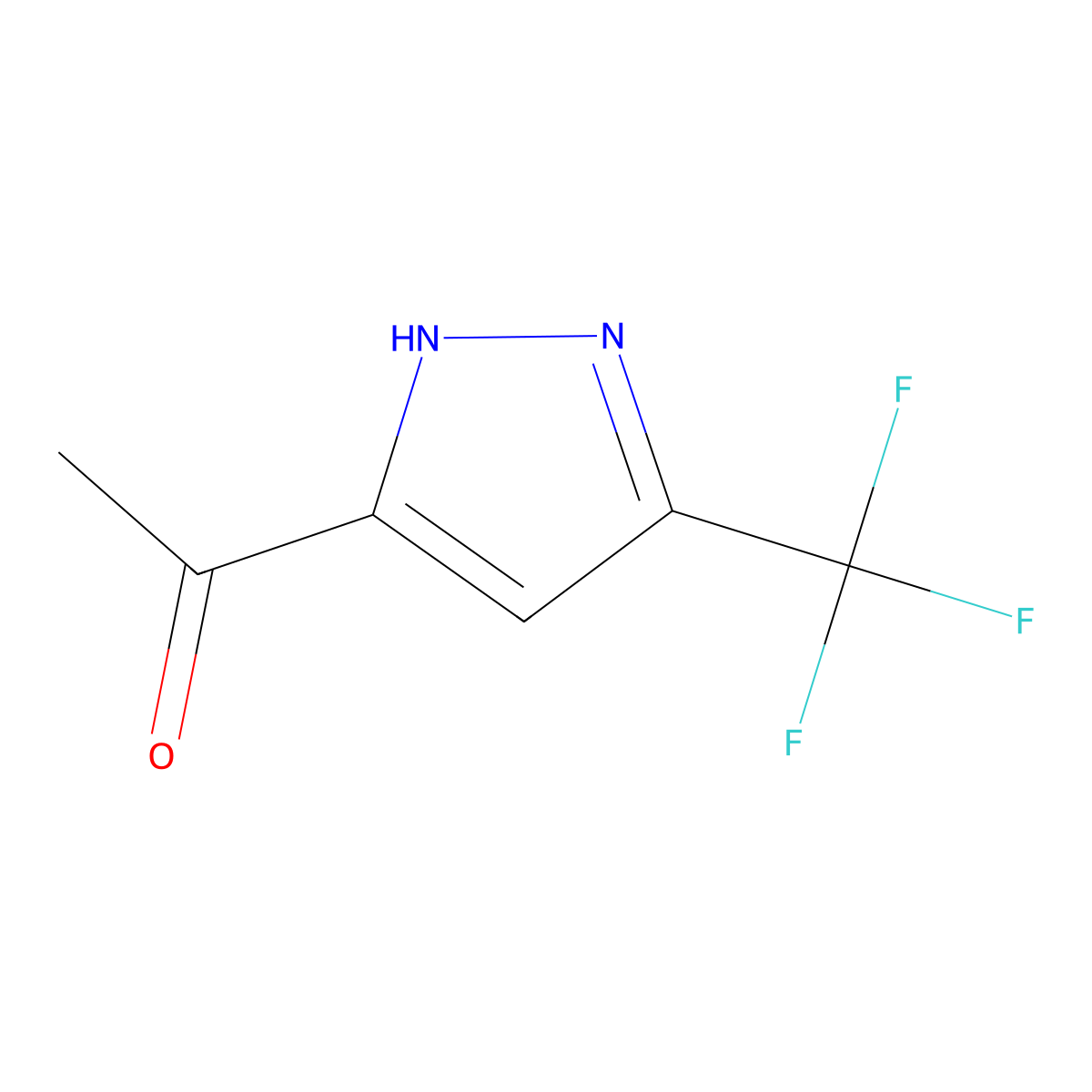 1-[5-(Trifluoromethyl)-1H-pyrazole-3-yl]ethanone molecular structure, CAS 2104659-24-5