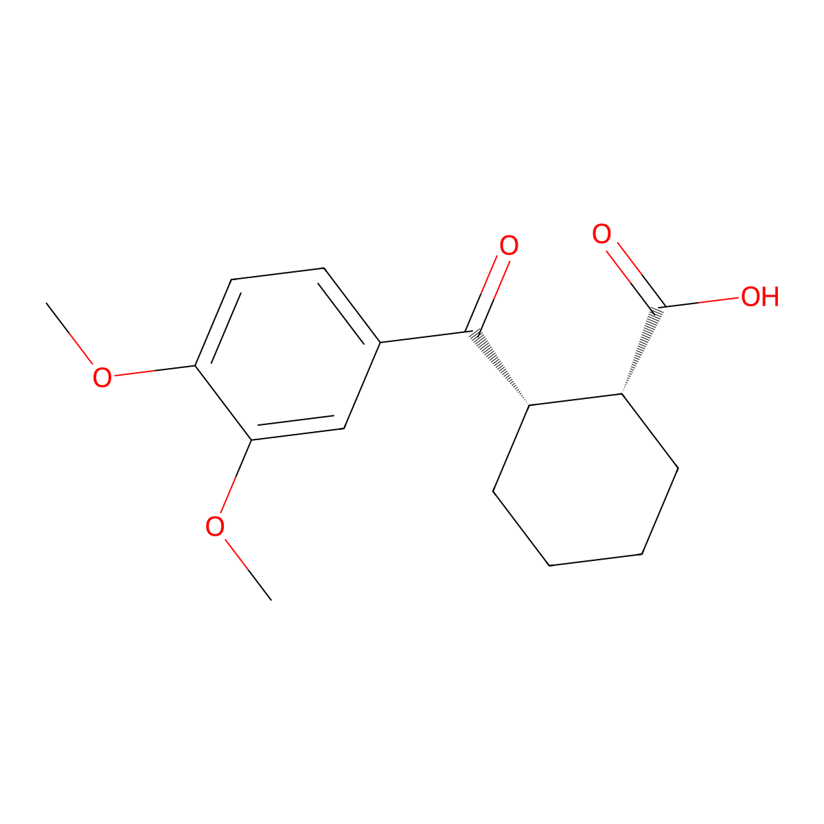 cis-2-(3,4-Dimethoxybenzoyl)cyclohexane-1-carboxylic acid molecular structure, CAS 210467-65-5