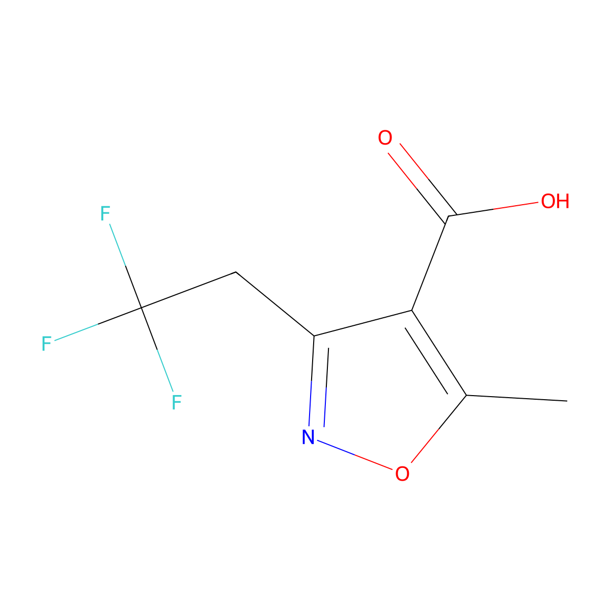 5-Methyl-3-(2,2,2-trifluoroethyl)-1,2-oxazole-4-carboxylic acid molecular structure, CAS 2104674-86-2