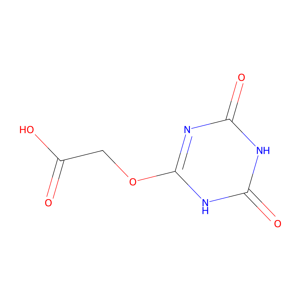 2-((4,6-Dioxo-1,4,5,6-tetrahydro-1,3,5-triazin-2-yl)oxy)acetic acid molecular structure, CAS 2104693-52-7
