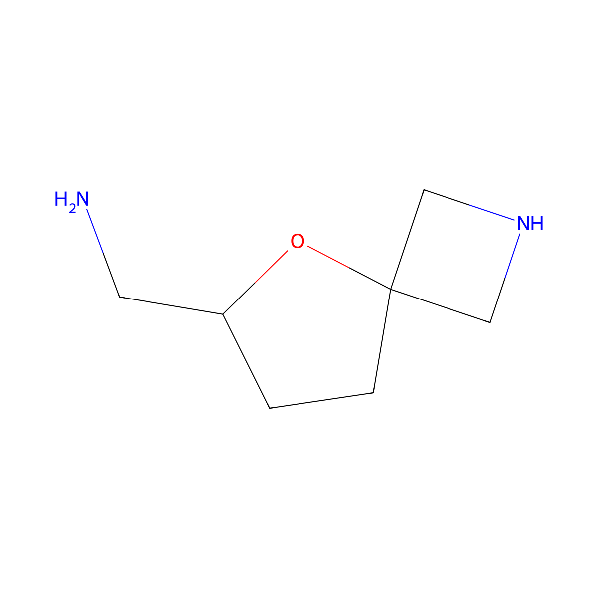 {5-Oxa-2-azaspiro[3.4]octan-6-yl}methanamine molecular structure, CAS 2104693-56-1