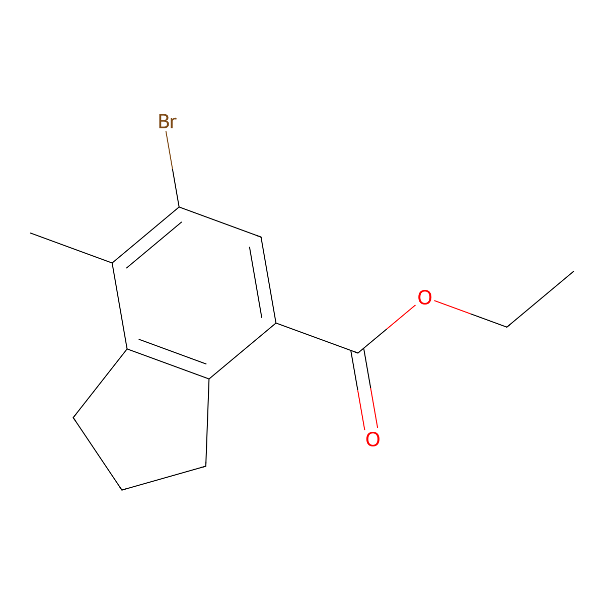 Ethyl 6-Bromo-7-methylindane-4-carboxylate molecular structure, CAS 2104694-94-0