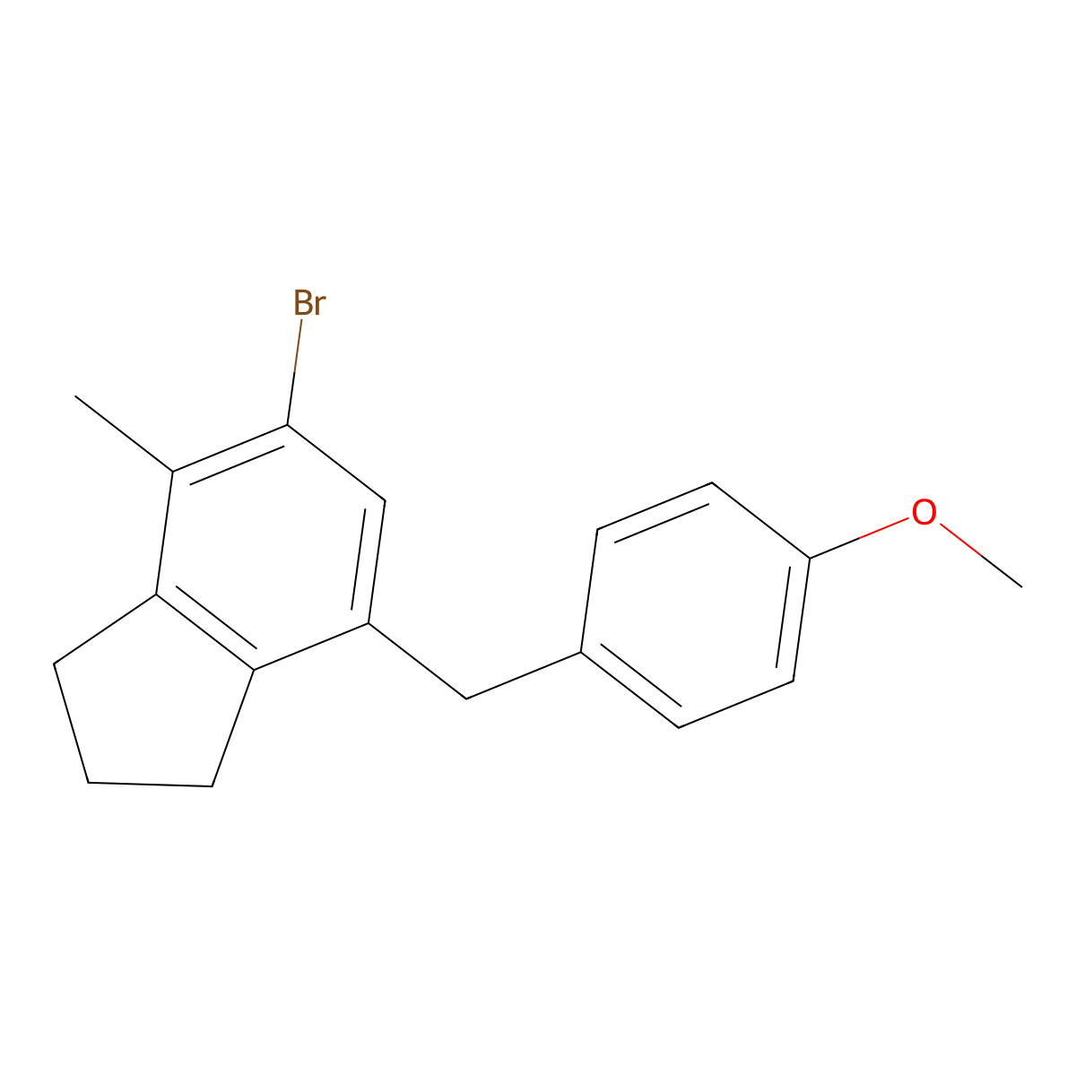 5-Bromo-7-(4-methoxybenzyl)-4-methylindane molecular structure, CAS 2104694-98-4