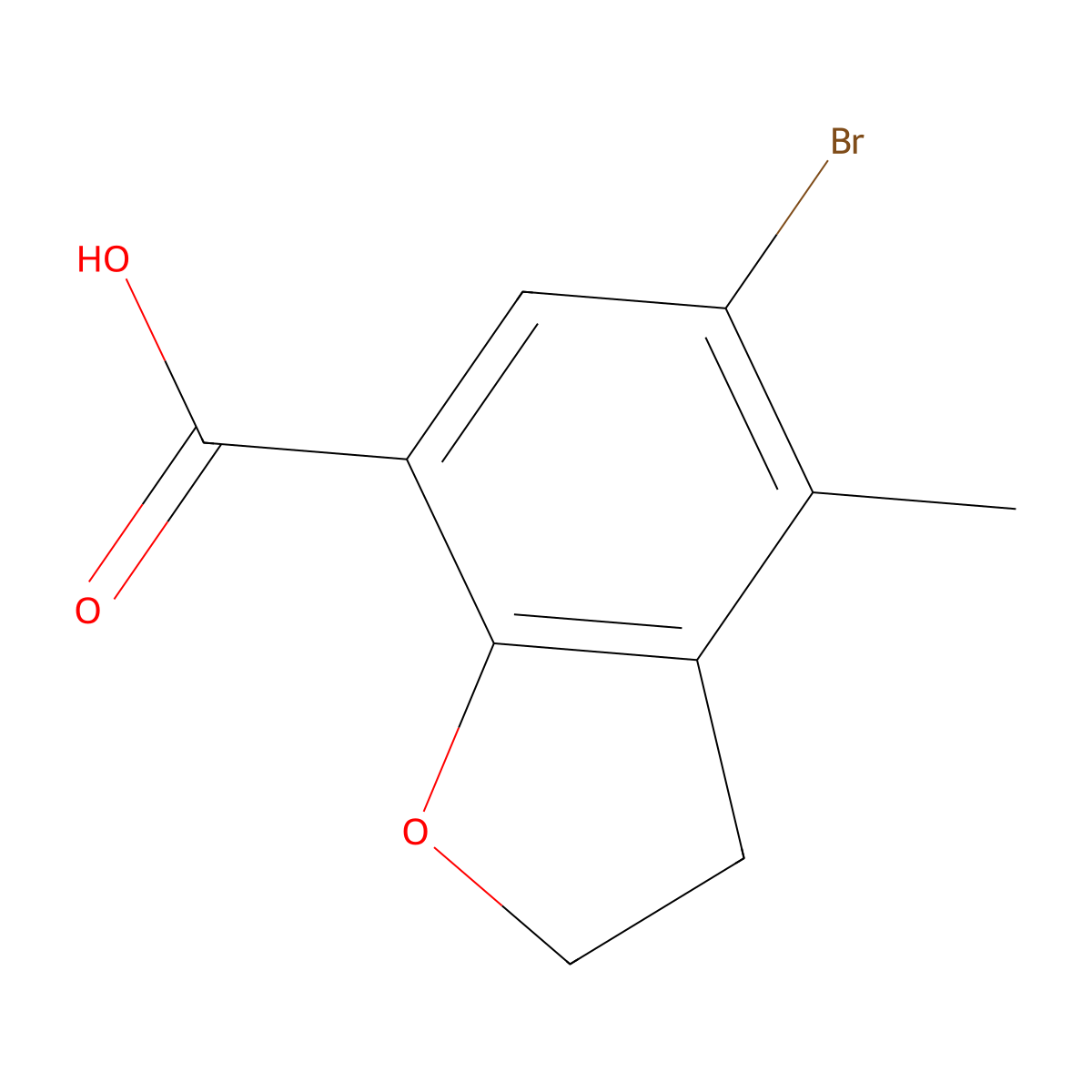 5-Bromo-4-methyl-2,3-dihydrobenzofuran-7-carboxylic acid molecular structure, CAS 2104695-19-2