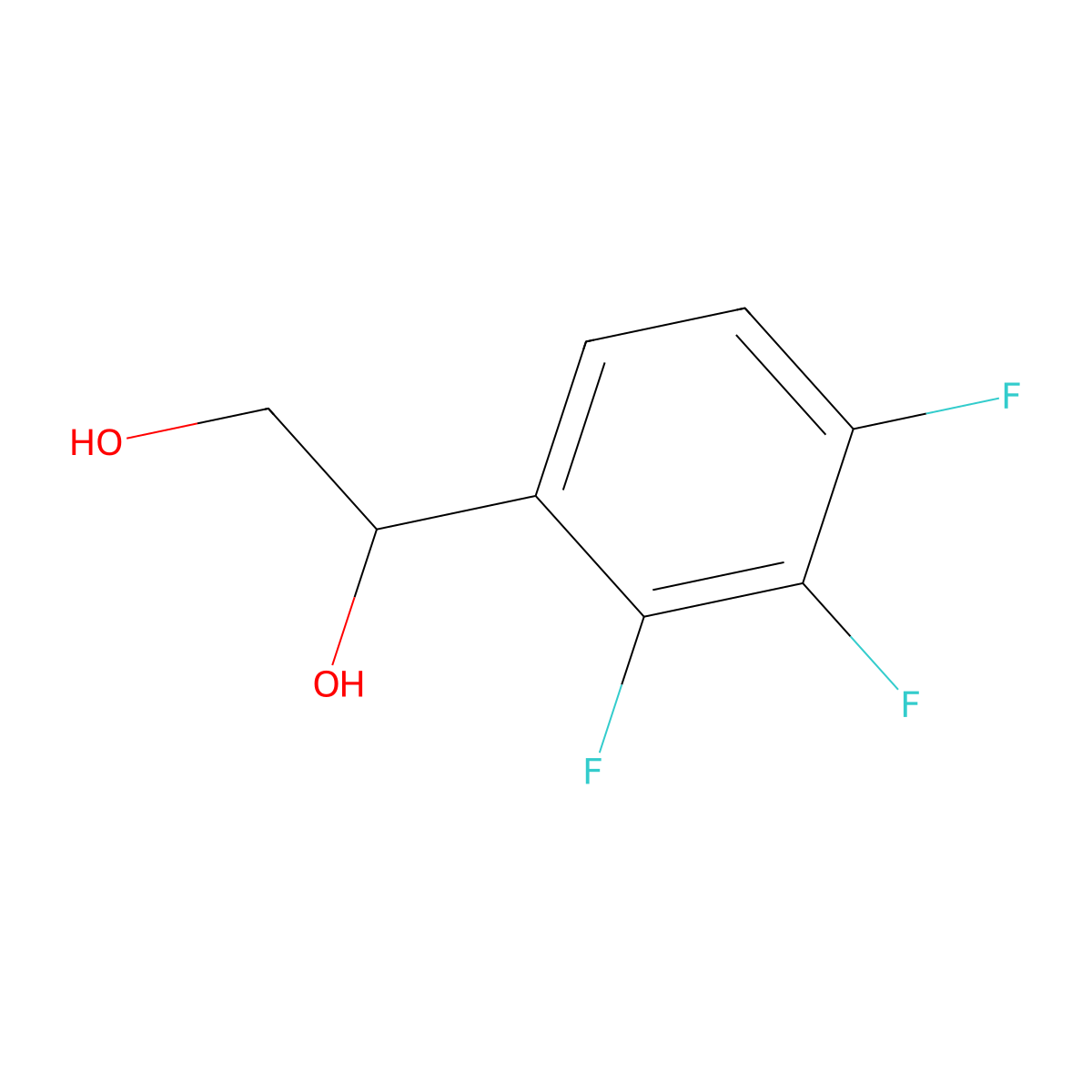 1-(2,3,4-Trifluorophenyl)ethane-1,2-diol molecular structure, CAS 2104727-43-5