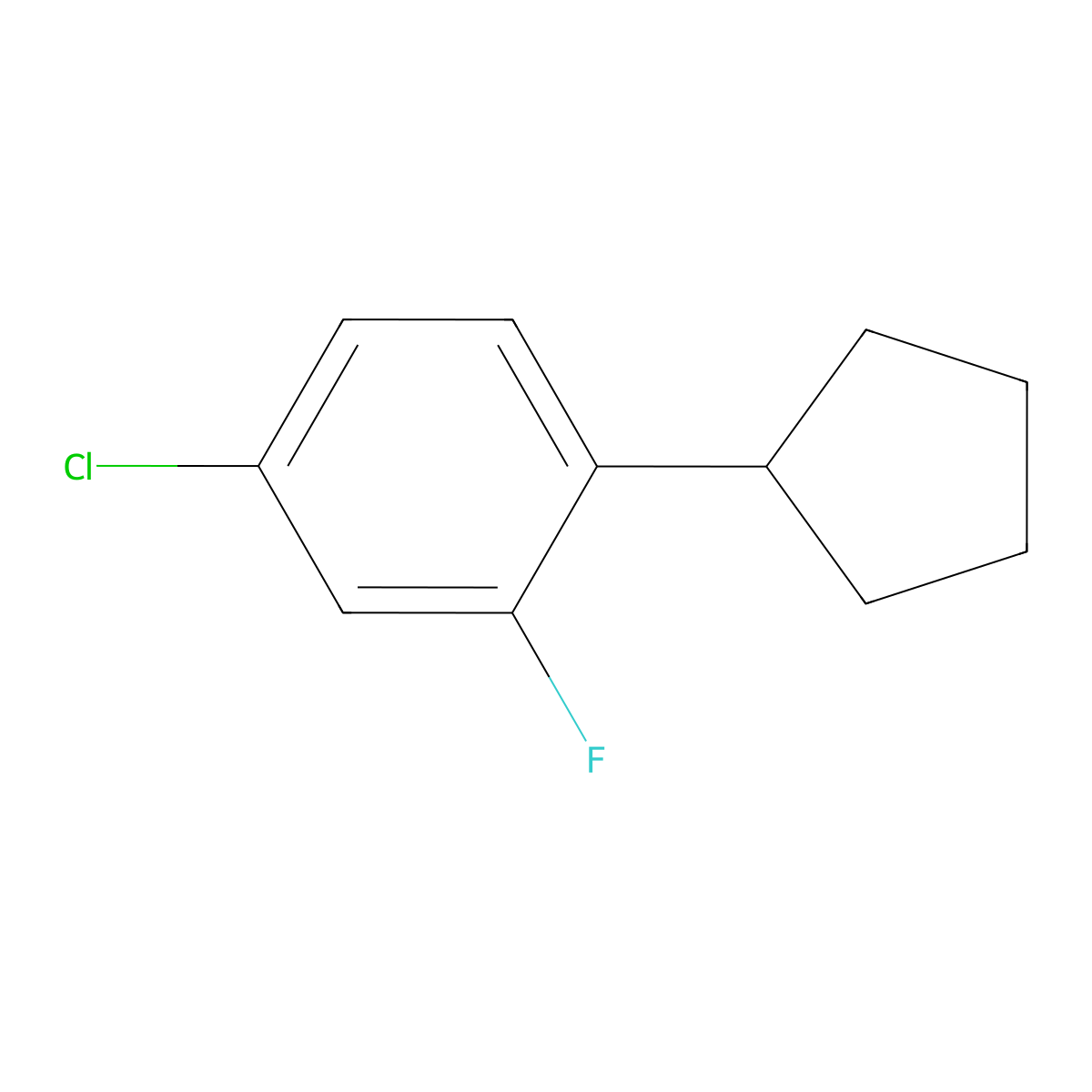 4-Chloro-1-cyclopentyl-2-fluorobenzene molecular structure, CAS 2104744-80-9