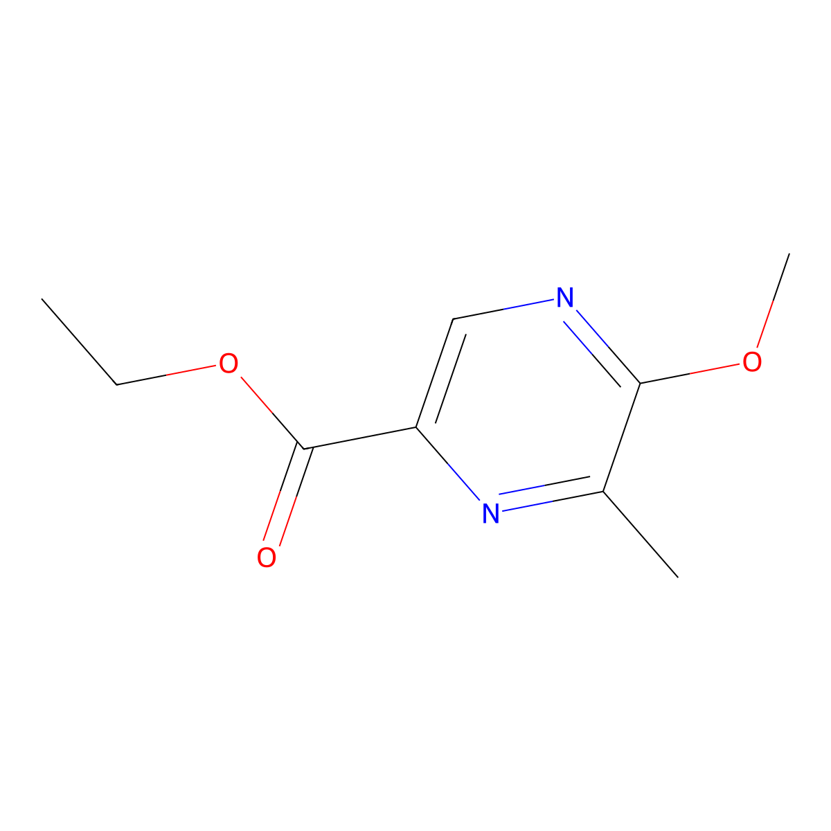 Ethyl 5-methoxy-6-methylpyrazine-2-carboxylate molecular structure, CAS 2104755-21-5