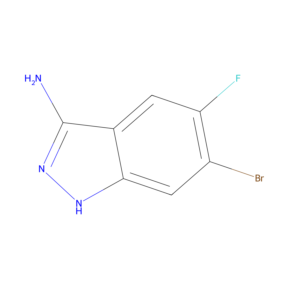 6-bromo-5-fluoro-1H-indazol-3-amine molecular structure, CAS 2104835-72-3