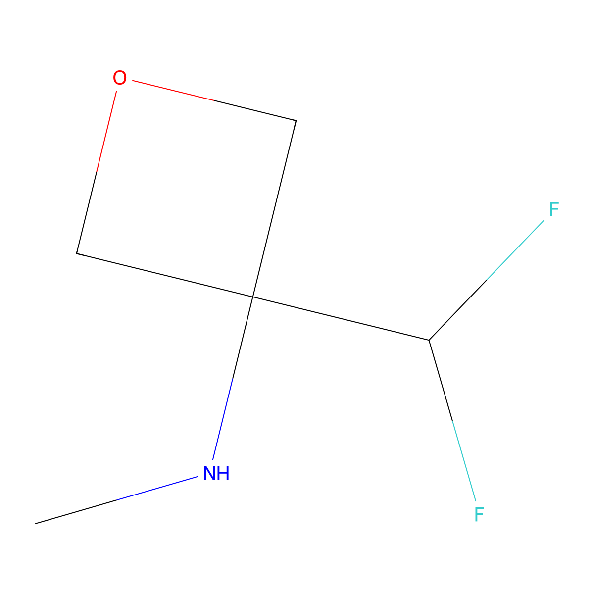 3-(difluoromethyl)-N-methyloxetan-3-amine molecular structure, CAS 2104847-31-4