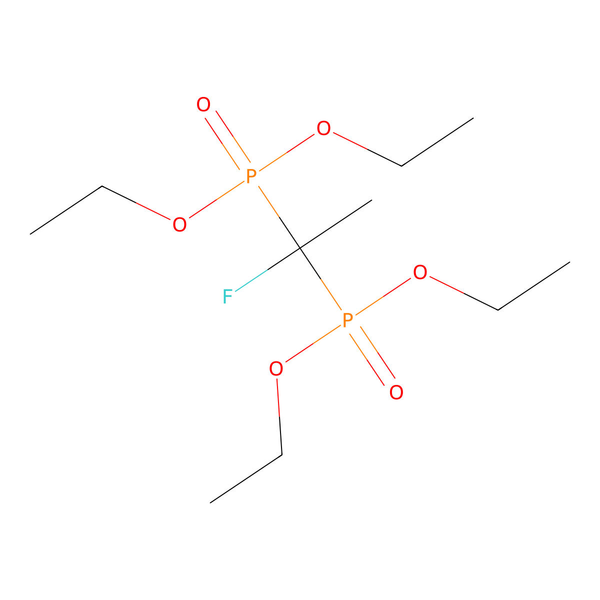 Tetraethyl (1-fluoroethane-1,1-diyl)bis(phosphonate) molecular structure, CAS 210486-70-7