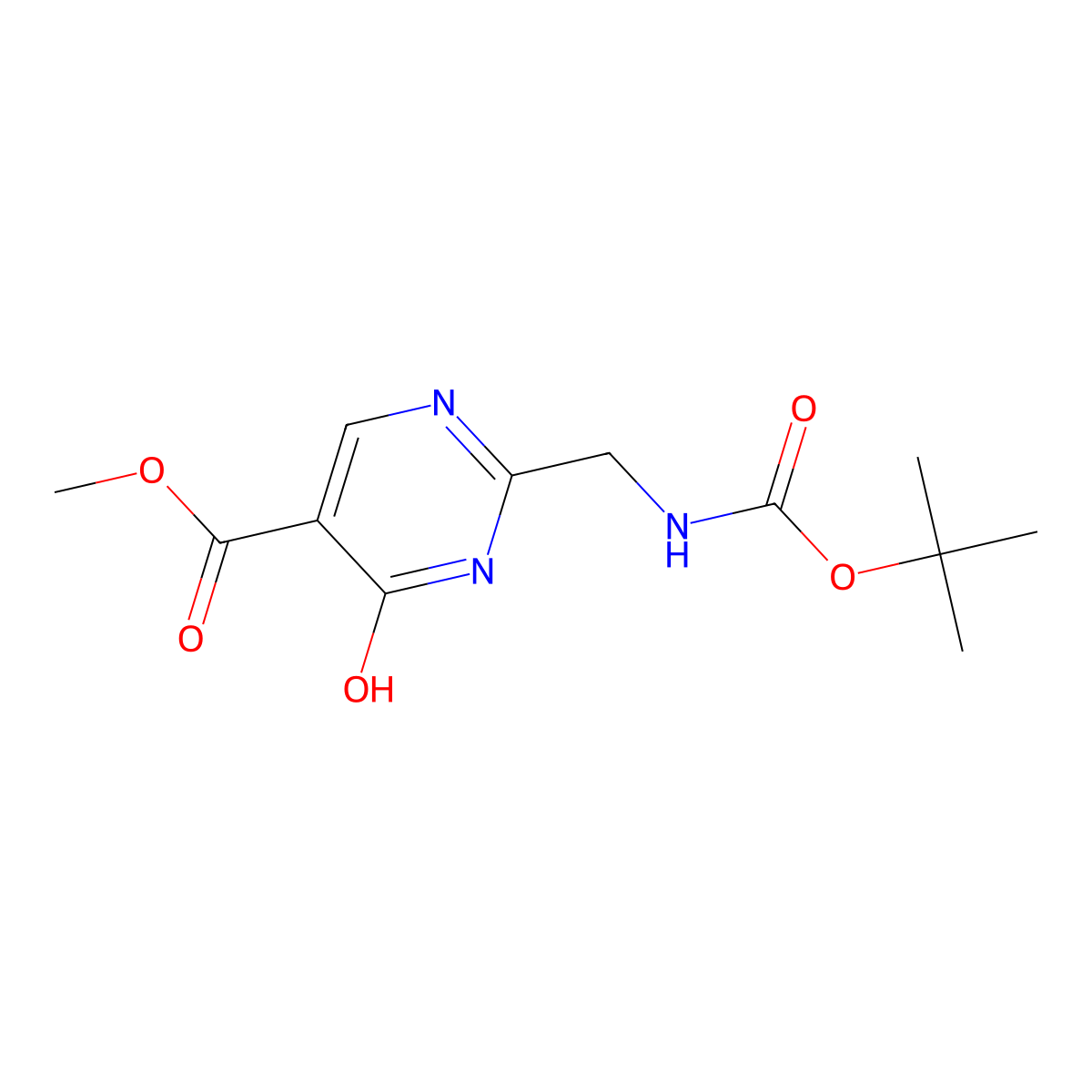 Methyl 2-({[(tert-butoxy)carbonyl]amino}methyl)-4-hydroxypyrimidine-5-carboxylate molecular structure, CAS 2104861-90-5