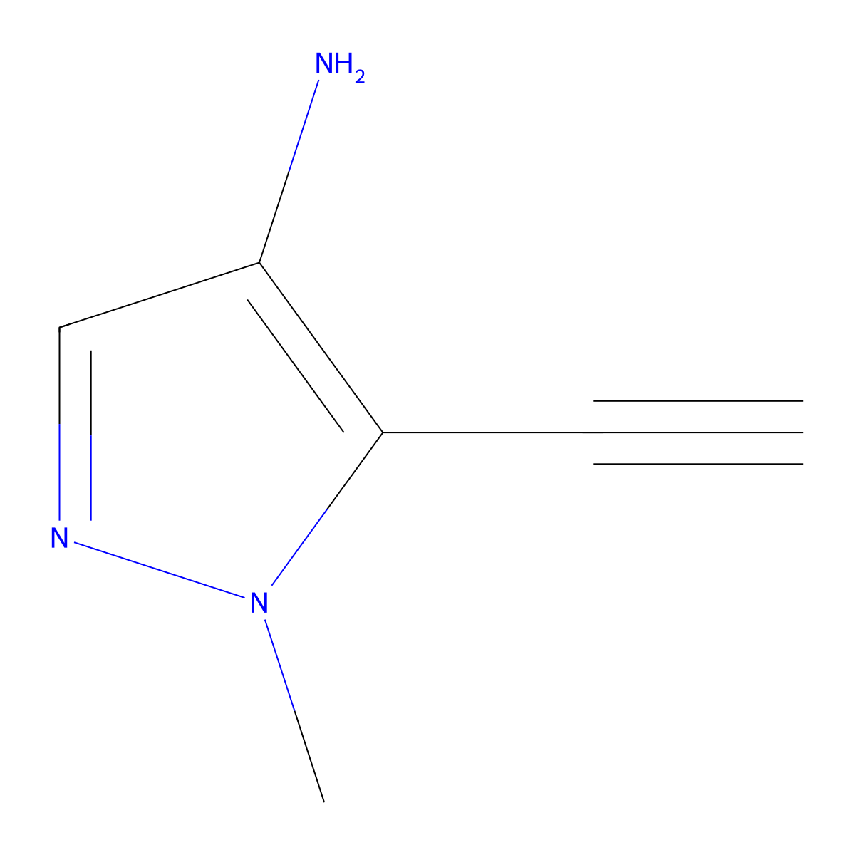 5-ethynyl-1-methyl-1H-pyrazol-4-amine molecular structure, CAS 2104879-43-6
