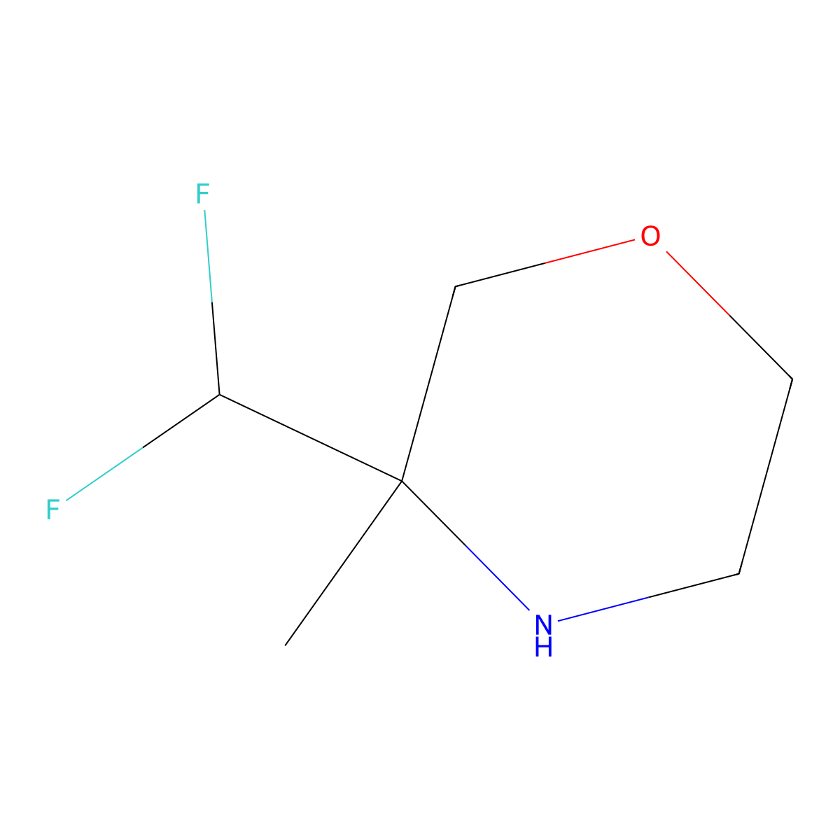 3-(Difluoromethyl)-3-methylmorpholine molecular structure, CAS 2104881-86-7