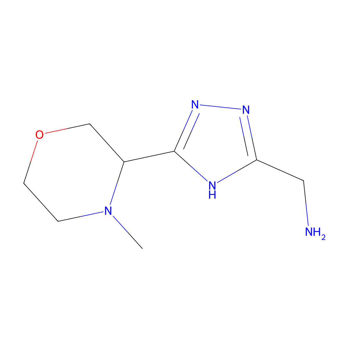 [5-(4-methylmorpholin-3-yl)-1H-1,2,4-triazol-3-yl]methanamine molecular structure, CAS 2104888-59-5