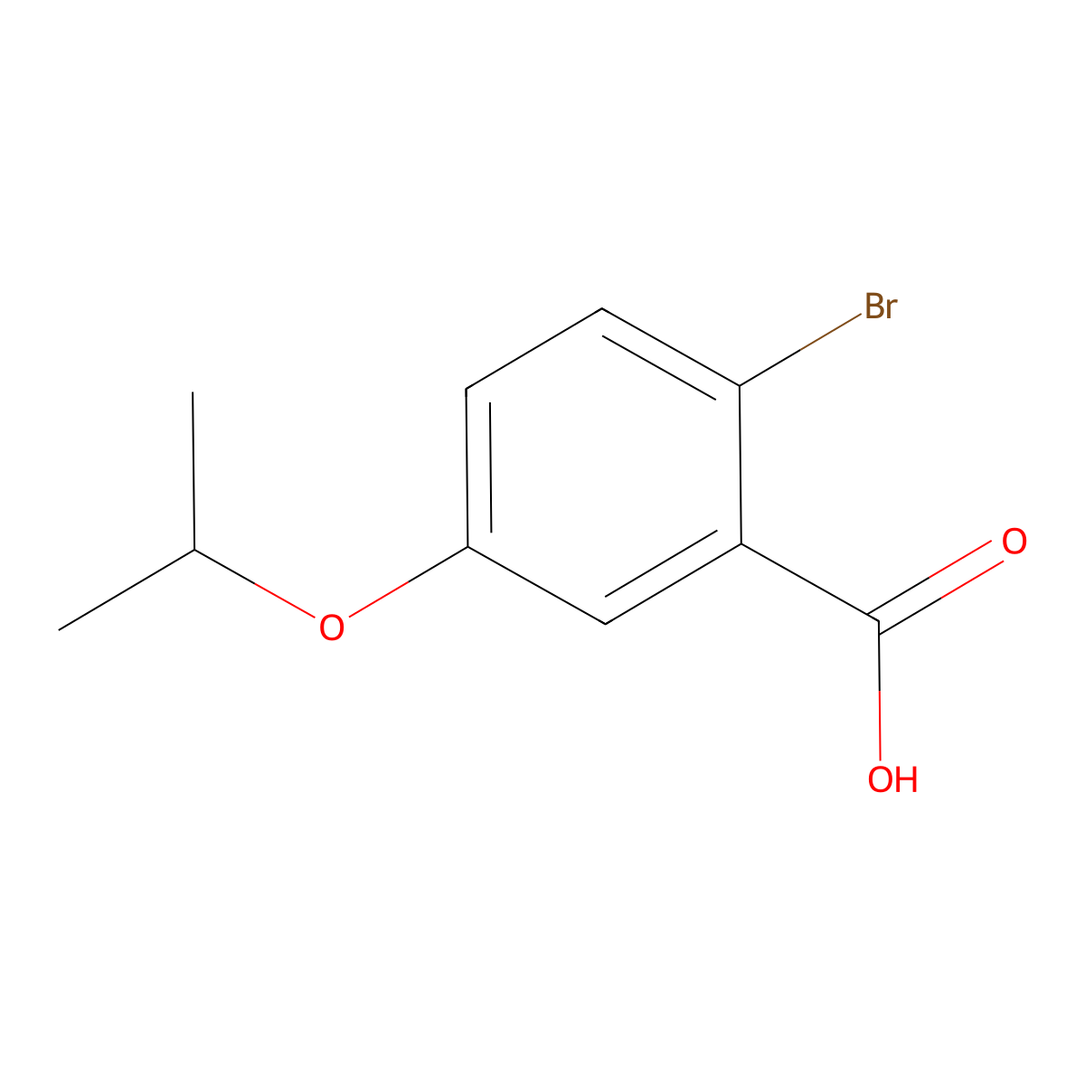 Benzoic acid, 2-bromo-5-(1-methylethoxy)- molecular structure, CAS 210489-40-0