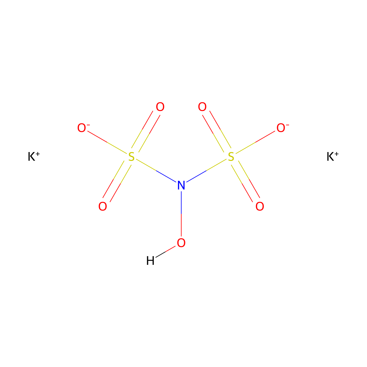 Potassium hydroxylaminedisulfonate molecular structure, CAS 21049-67-2
