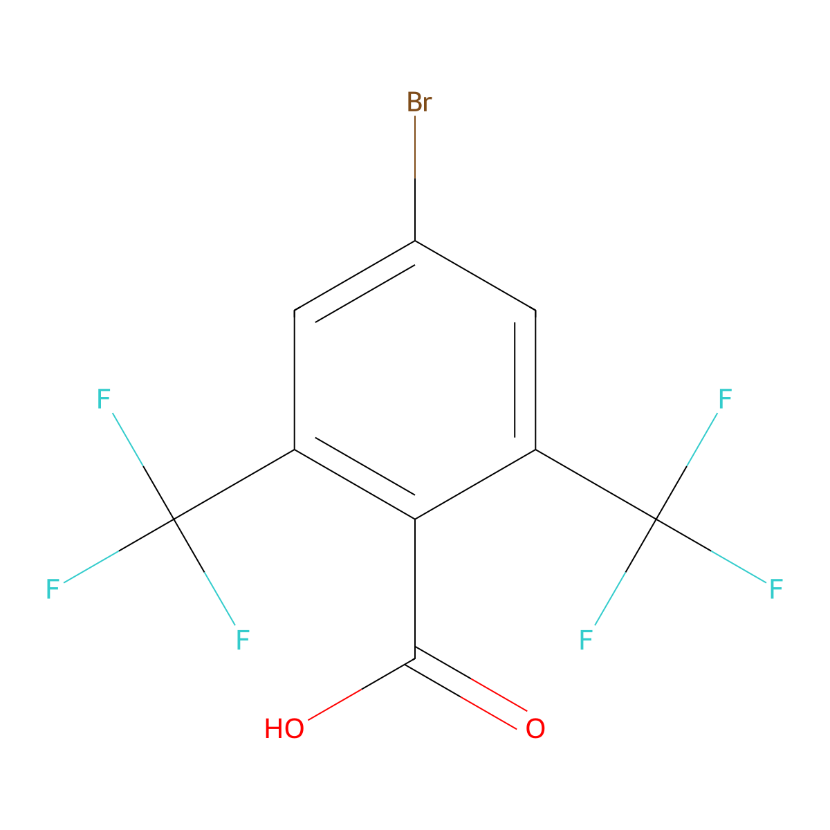 4-Bromo-2,6-bis(trifluoromethyl)benzoic acid molecular structure, CAS 210491-38-6
