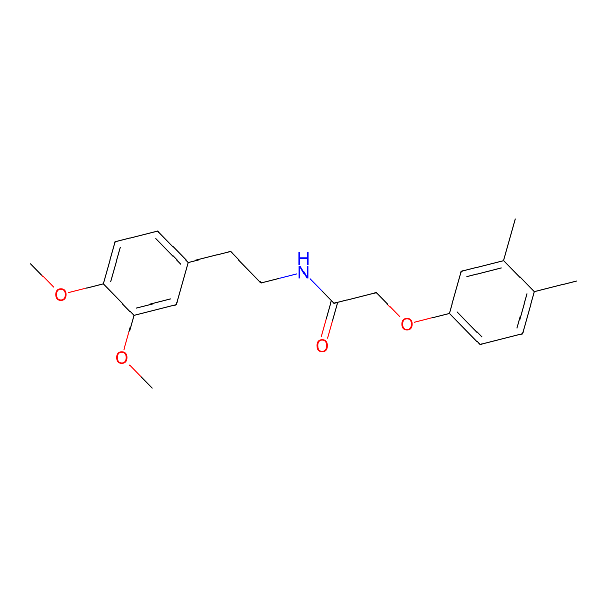N-(2-(3,4-Dimethoxyphenyl)ethyl)-2-(3,4-dimethylphenoxy)ethanamide molecular structure, CAS 210492-08-3