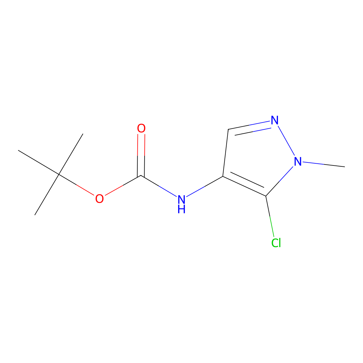 Tert-butyl n-(5-chloro-1-methyl-1h-pyrazol-4-yl)carbamate molecular structure, CAS 2104928-68-7