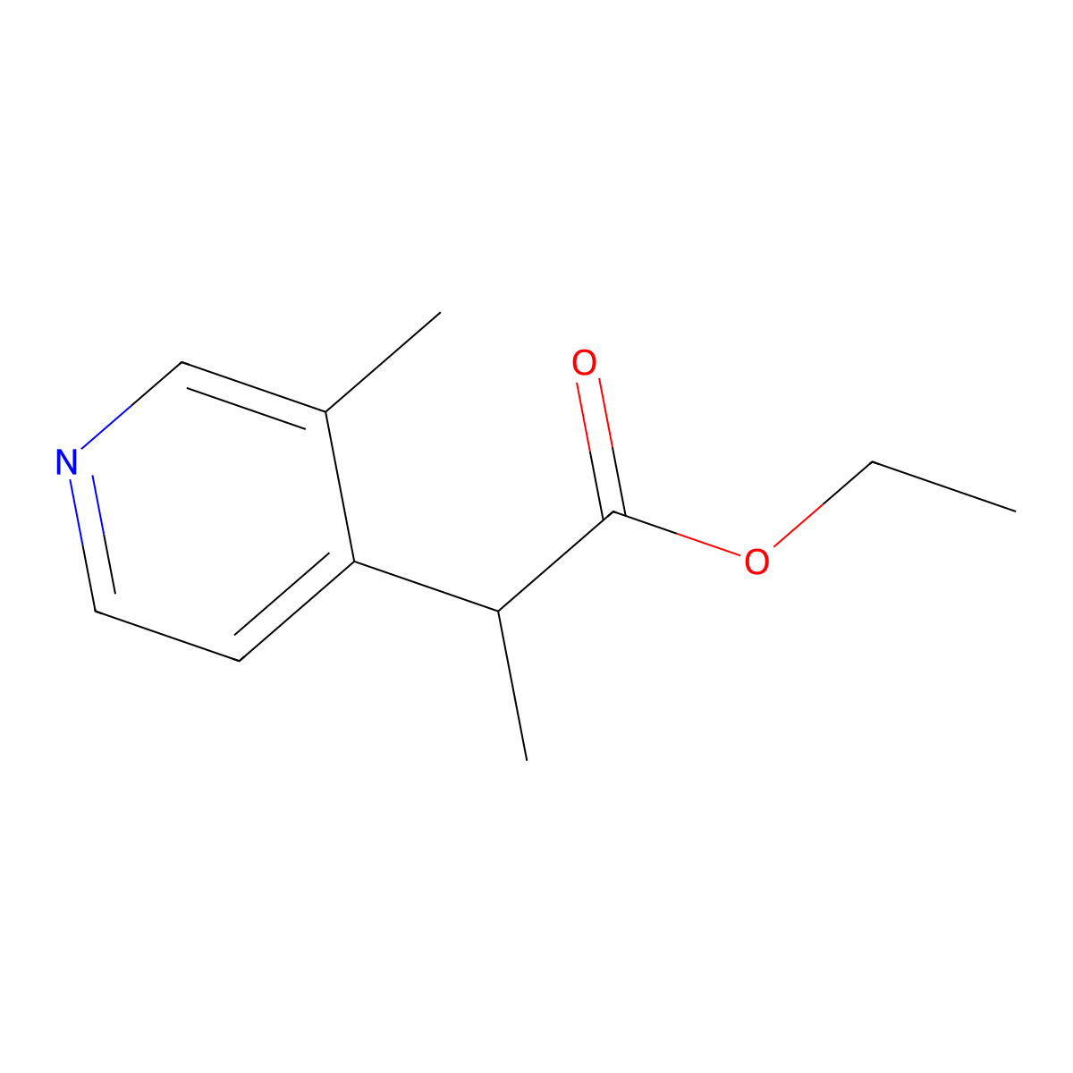 Ethyl 2-(3-methylpyridin-4-yl)propanoate molecular structure, CAS 2104946-65-6
