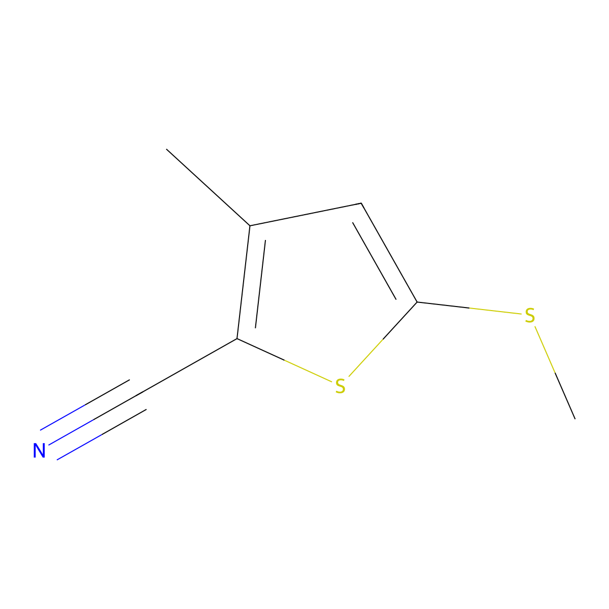 3-Methyl-5-(methylthio)thiophene-2-carbonitrile molecular structure, CAS 2104982-31-0