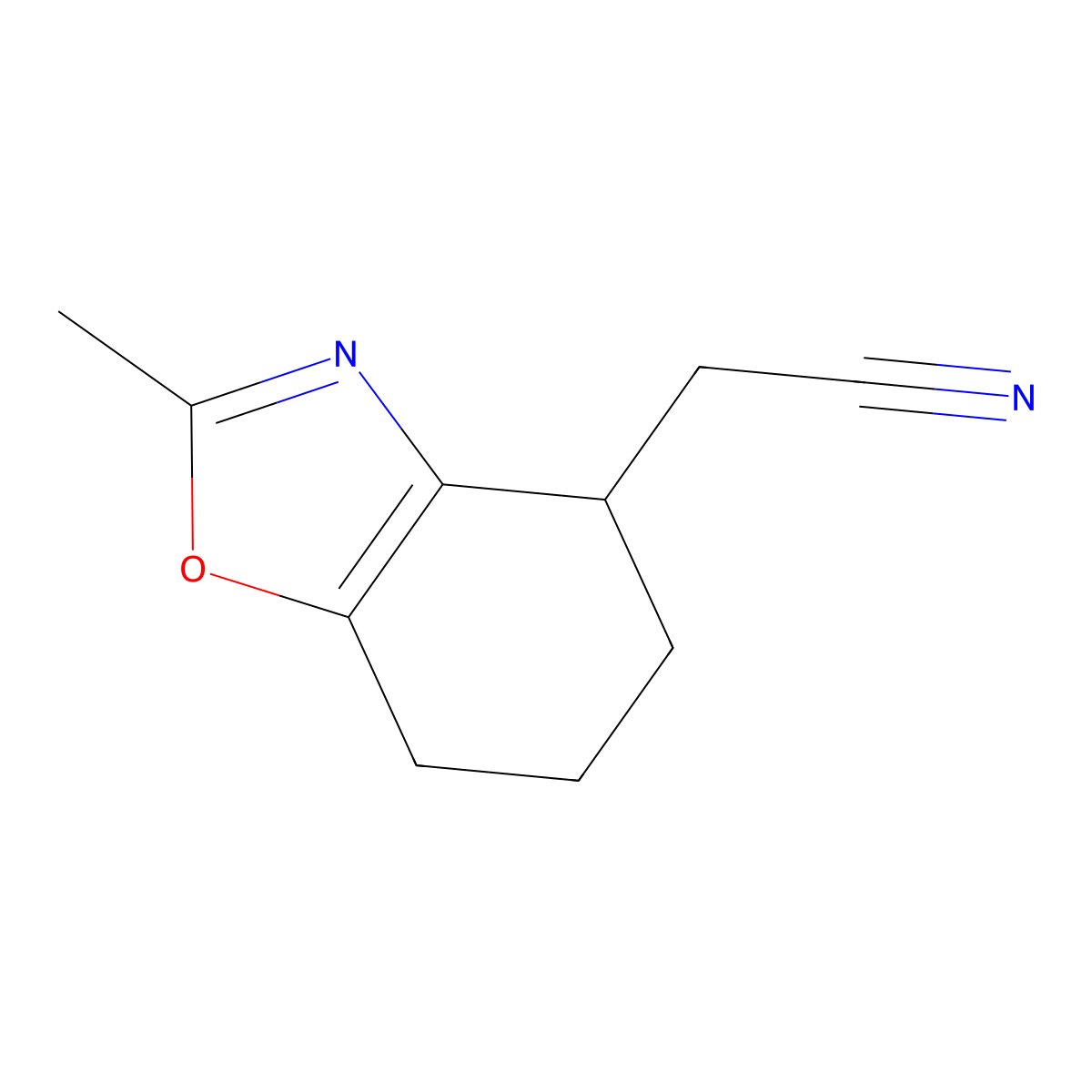 2-(2-Methyl-4,5,6,7-tetrahydro-1,3-benzoxazol-4-yl)acetonitrile molecular structure, CAS 2104989-86-6