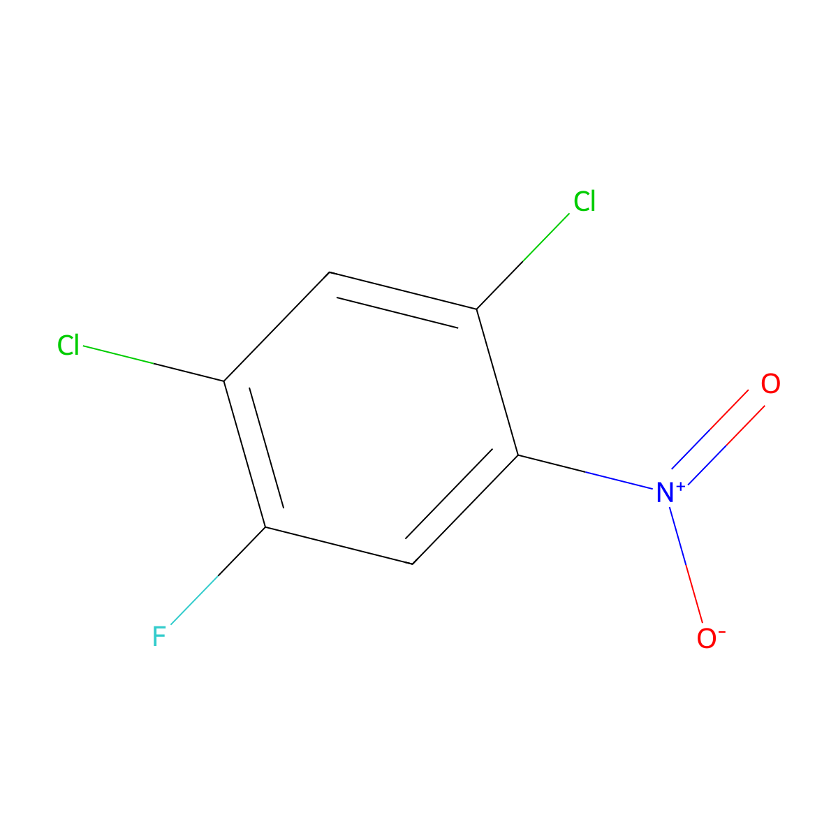 2,4-Dichloro-5-fluoronitrobenzene molecular structure, CAS 2105-59-1