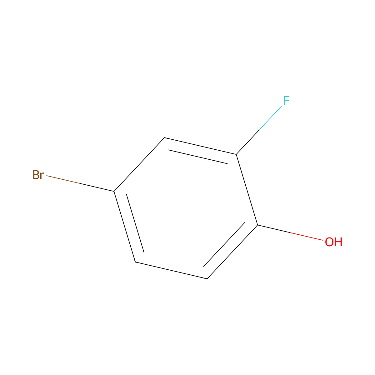 4-Bromo-2-fluorophenol molecular structure, CAS 2105-94-4