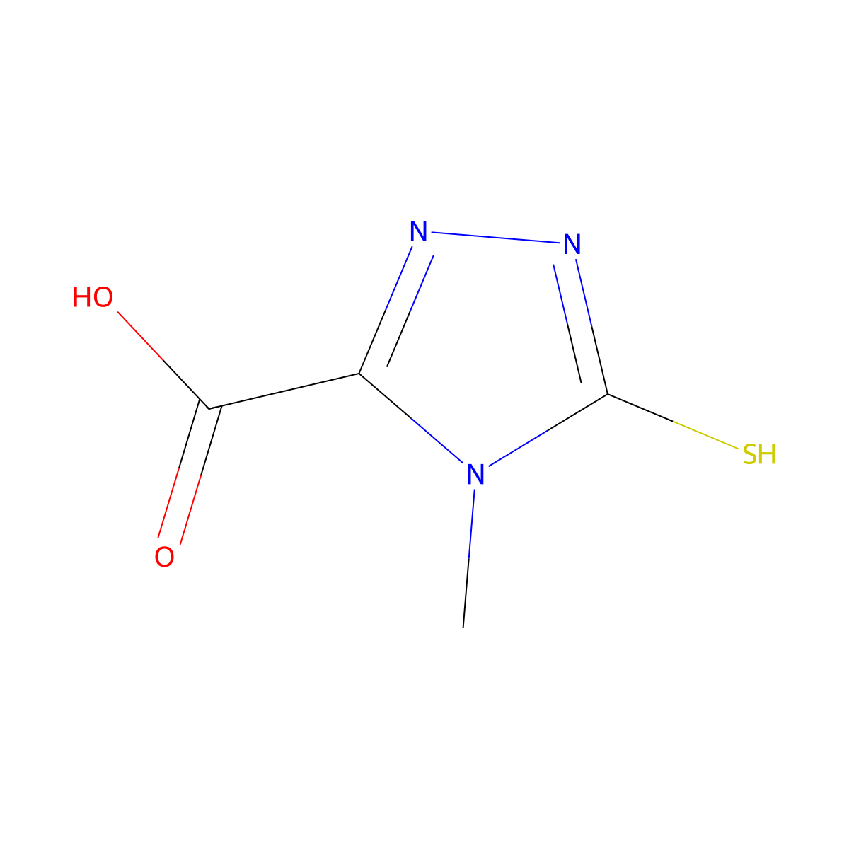 4-methyl-5-sulfanyl-4H-1,2,4-triazole-3-carboxylic acid molecular structure, CAS 21050-92-0