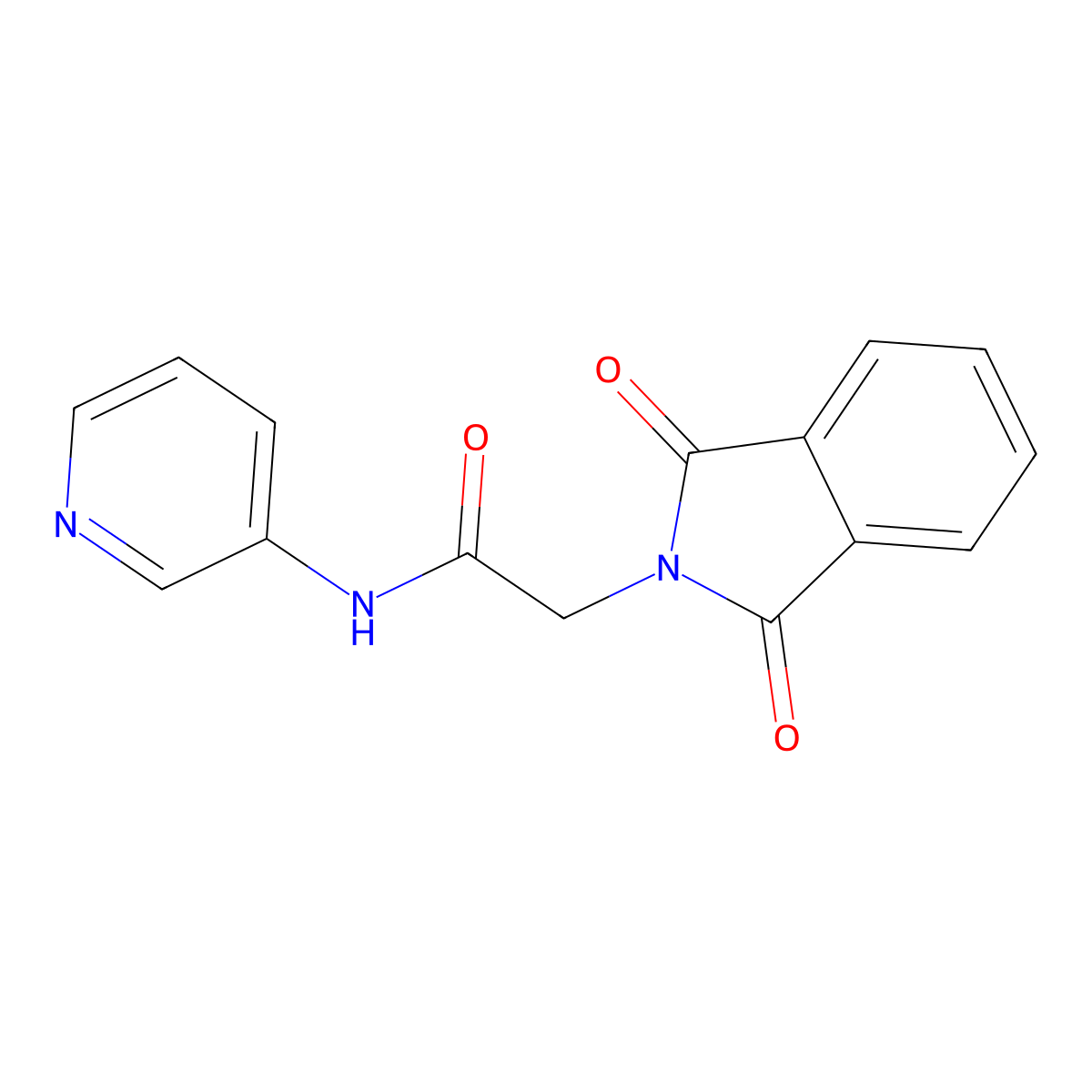 2-(1,3-dioxo-1,3-dihydro-2H-isoindol-2-yl)-N-(pyridin-3-yl)acetamide molecular structure, CAS 21050-98-6