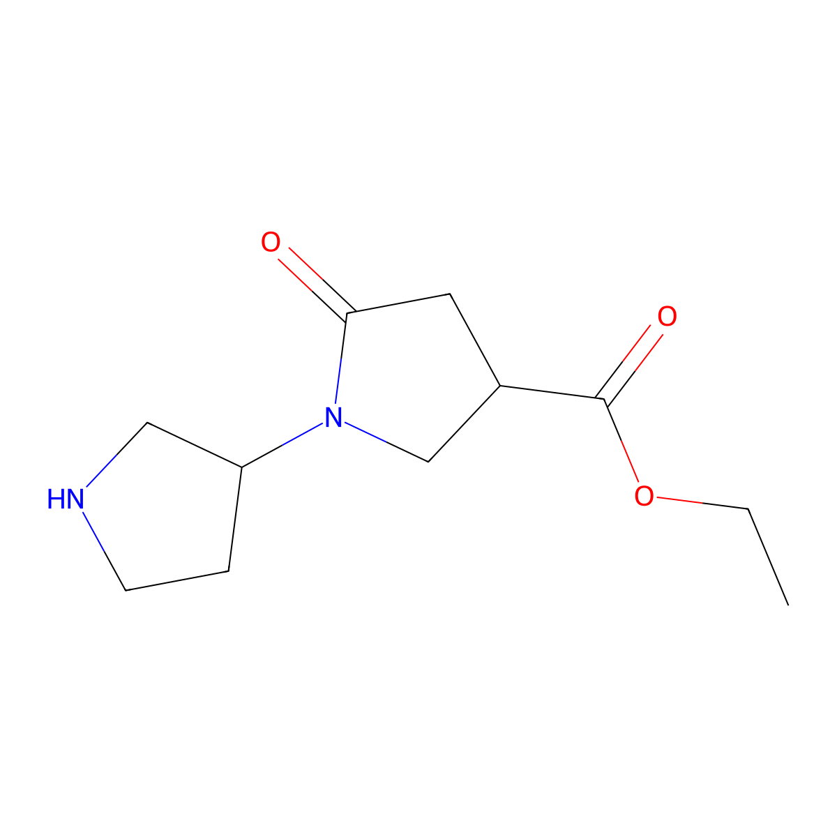 Ethyl 5-oxo-1-(pyrrolidin-3-yl)pyrrolidine-3-carboxylate molecular structure, CAS 2105002-68-2